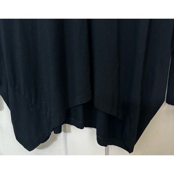 Club Monaco Black Tunic Blouse V Neck Womens Top Size Large‎ Viscose Stretch - Picture 4 of 7